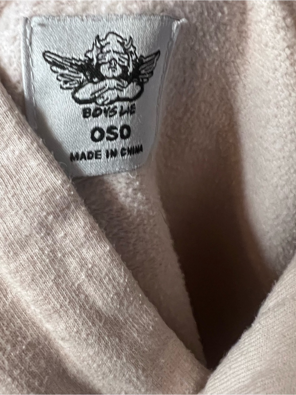 Boys Lie Blush Pink Hoodie with Angel Logo - Picture 4 of 4